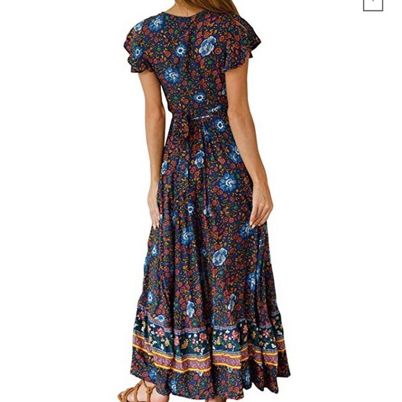 *Last One* Sexy Boho Wrap Maxi Dress - Picture 2 of 7